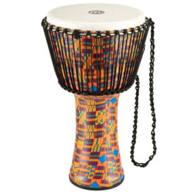 Meinl Percussion 14" Rope Tuned Travel Series Djembes, Synthetic Head (Patented), Kenyan Quilt