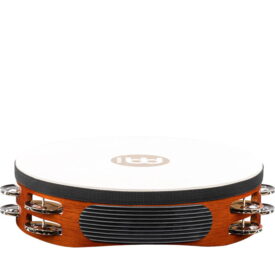 Meinl Percussion 10" Traditional Goatskin Wood Tambourine, Dual Row, Nickel Plated Steel Jingles - Image 3