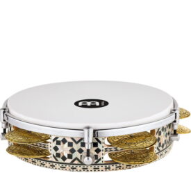 MEINL Percussion 8 3/4" Artisan Edition Riq Drum, White Burl, Mosaic Royale