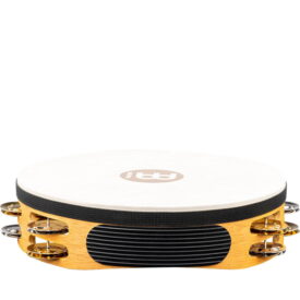 Meinl Percussion 10" Recording-Combo Goatskin Wood Tambourine, Dual Row, Mixed Jingles - Image 3