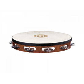 Meinl Percussion 10" Traditional Goatskin Wood Tambourine, Single Row, Nickel Plated Steel Jingles