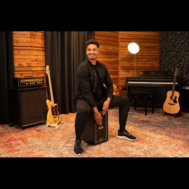 Meinl Percussion Artisan Edition Series String Cajon Tango Line - Satin Black - Image 7