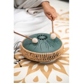 Meinl Sonic Energy 10" Medium Octave Steel Tongue Drum - F# Minor, 8 Notes, 432 Hz - Dark Green - Image 11