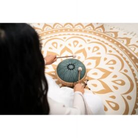 Meinl Sonic Energy 10" Medium Octave Steel Tongue Drum - F# Minor, 8 Notes, 432 Hz - Dark Green - Image 9