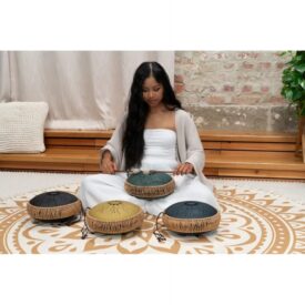 Meinl Sonic Energy 10" Medium Octave Steel Tongue Drum - F# Minor, 8 Notes, 432 Hz - Dark Green - Image 6