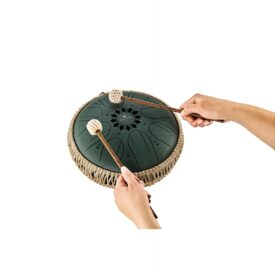 Meinl Sonic Energy 10" Medium Octave Steel Tongue Drum - F# Minor, 8 Notes, 432 Hz - Dark Green - Image 5