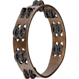 Meinl Percussion 10" Traditional Wood Tambourine, Dual Row, Stainless Steel Jingles