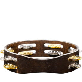 Meinl Percussion 8" Compact Wood Tambourine, Walnut Brown, Mixed Jingles - Image 3