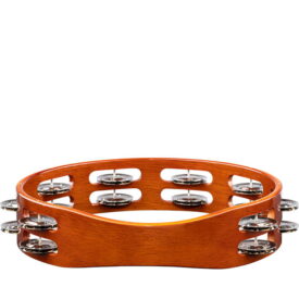Meinl Percussion 10" Traditional Wood Tambourine, Dual Row, Nickel Plated Steel Jingles - Image 3