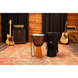 Meinl Percussion 12" Original African Style Rope Tuned Wood Djembes, + Bag, Water Rhythm Series - Image 3