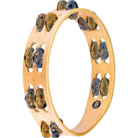Meinl Percussion 10" Recording-Combo Wood Tambourine, Dual Row, Mixed Jingles