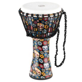 Meinl Percussion 10" Rope Tuned Travel Series Djembes, Synthetic Head (Patented), Day Of The Dead