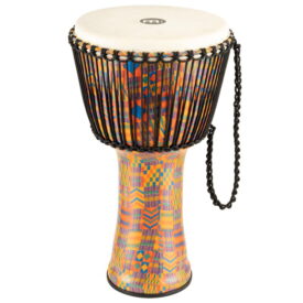 Meinl Percussion 14" Rope Tuned Travel Series Djembes, Goat Skin Head (Patented), Kenyan Quilt