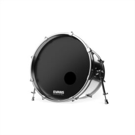 Evans EQ3 Black 22" Resonant Bass Drum Head - With Port - Image 3