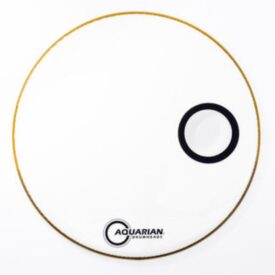 Aquarian 22" Resonant Bass Drumhead with 4.75" Offset Port- White Video Gloss