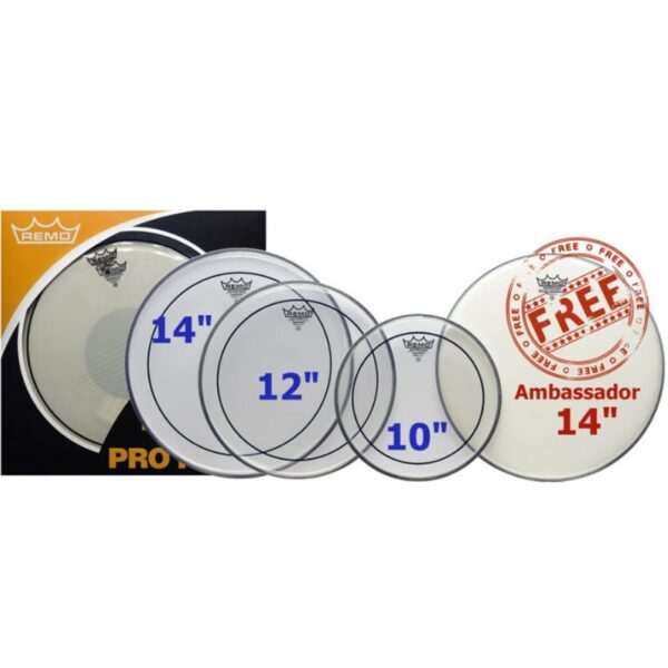 Remo Pinstripe Clear Pro Pack (14 12 10 free ambassador 14) Remo Pinstripe Clear Pro Pack (14 12 10 free ambassador 14)