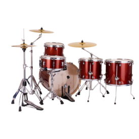 Mapex Mars Birch 5-Piece 22" Crossover Drum Kit with 600 Series Hardware and Paiste 101 Cymbal Pack - Blood Orange Sparkle - Image 3