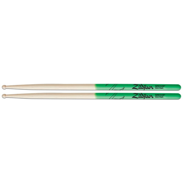 PNG-ZS7AMDG_Zildjian_Super-7A-Maple-Green-DIP-Drumsticks_Drumsticks_PAIR_HORZ