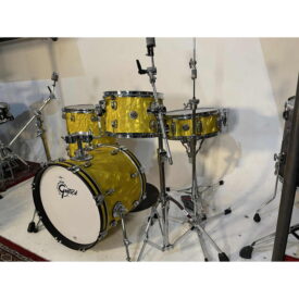 Gretsch Catalina Club Jazz 18" 4 Piece Drum Kit - Yellow Satin Flame w/DW Hardware - Image 4