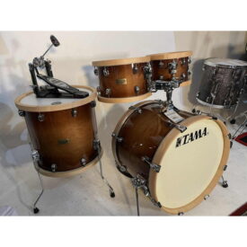 Tama SLP Drum Kit 4 Piece Shell Pack "Studio Maple" - Gloss Sienna w/Iron Cobra Pedal - Image 4