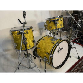 Gretsch Catalina Club Jazz 18" 4 Piece Drum Kit - Yellow Satin Flame w/DW Hardware - Image 3