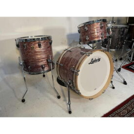 Ludwig Classic Maple 20" Downbeat 3 Piece Shell Pack - Vintage Pink Oyster w/Black Beauty Snare & Throne - Image 5