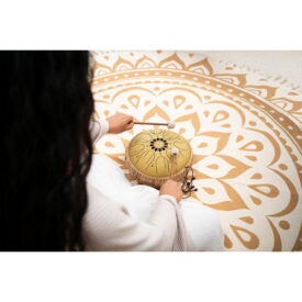 Meinl Sonic Energy 10" Medium Octave Steel Tongue Drum - C Major, 8 Notes, 432 Hz - Gold - Image 3