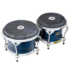 Meinl Percussion 7" & 8 1/2" William "Kachiro" Thompson Artist Series Bongos with Remo Black Calfskin Skyndeep Heads - Blue Wave