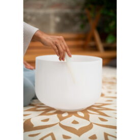 Meinl Sonic Energy 12" White-Frosted Crystal Singing Bowl - D4, Brow Chakra, 432 Hz - Image 3