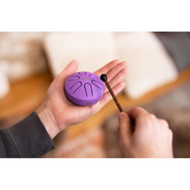 Meinl Sonic Energy 3" Pocket Steel Tongue Drum - A Major, 6 Notes, 440 Hz - Lotus Flower, Purple - Image 2