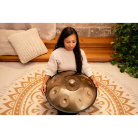 Meinl Sonic Energy Sensory Handpan Stainless Steel C# Minor 9 Notes 432 Hz - Vintage Gold - Image 3