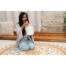 Meinl Sonic Energy 7" Essence Crystal Singing Bowl - B3, Crown Chakra, 440 Hz - Creamy - Image 3