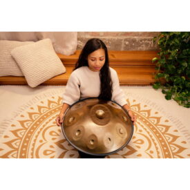 Meinl Sonic Energy Sensory Handpan Stainless Steel D Amara 10 Notes 440 Hz - Vintage Gold - Image 3