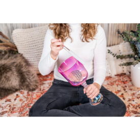Meinl Sonic Energy Crystal Singing Chalice 6" - F4, Heart Chakra, 440 Hz - Flower of Life - Pink - Image 3