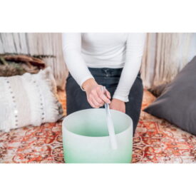 Meinl Sonic Energy 11" Colour-Frosted Crystal Singing Bowl - F4/Heart Chakra/440 Hz - Green - Image 3