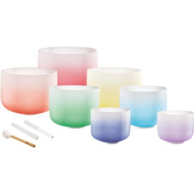 Meinl Sonic Energy Colour-Frosted Crystal Singing Bowl Chakra Set 7 pcs - B4/A4/G4/F4/E4/D4/C4/440 Hz