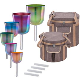 Meinl Sonic Energy 6-piece Essence Solfeggio Crystal Singing Bowl Set