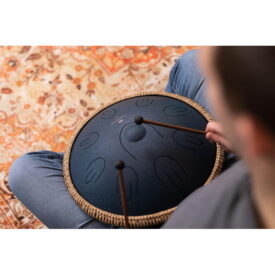 Meinl Sonic Energy 16" Octave Steel Tongue Drum - D Amara, 9 Notes, 440 Hz - Navy Blue - Image 3