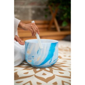 Meinl Sonic Energy 10" Marble Crystal Singing Bowl - A4, Brow Chakra, 432 Hz - Dark Blue - Image 3