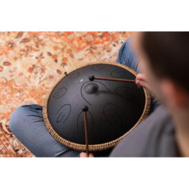 Meinl Sonic Energy 16" Octave Steel Tongue Drum - D Kurd, 9 Notes, 44 Hz - Black - Image 3