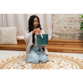 Meinl Sonic Energy 8" Essence Crystal Singing Bowl - F3/Heart Chakra/440 Hz - Mint Blue - Image 3