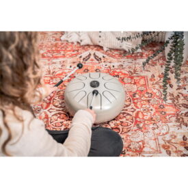 Meinl Sonic Energy 12" Steel Tongue Drum - G Minor, 8 Notes, 440 Hz - Pearl Grey - Image 3