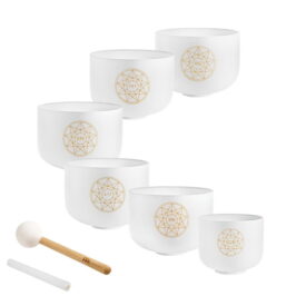 Meinl Sonic Energy Solfeggio Crystal Singing Bowl Set 6 pcs - Ut 396 Hz/Re 417 Hz/Mi 528 Hz/Fa 639 Hz/Sol 741 Hz/La 852 Hz