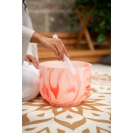 Meinl Sonic Energy 10" Marble Crystal Singing Bowl - D4, Sacral Chakra, 432 Hz - Orange - Image 3