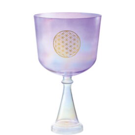 Meinl Sonic Energy Crystal Singing Chalice 8" - F3 ,Heart Chakra, 440 Hz - Flower of Life - Purple