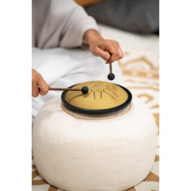 Meinl Sonic Energy 7" Small Steel Tongue Drum - C Minor/8 Notes/440 Hz - Gold - Image 3