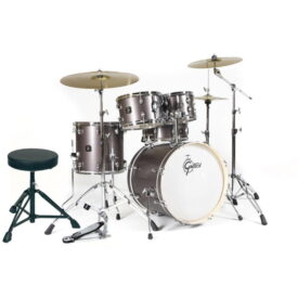 Gretsch Energy 20" Drum Kit with Hardware and 3 Piece Paiste 101 Cymbal Pack - Grey Steel - Image 1