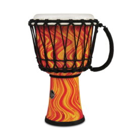 LP World 7-inch Rope Tuned Djembe - Orange Marble - Image 4