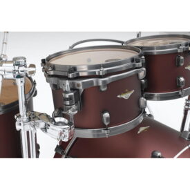 Tama 22" Starclassic Maple 4-Piece Shell Pack - Flat Burgundy Metallic with Smoked Black Nickel Hardware - Image 3