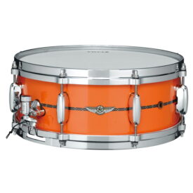 Tama 14" x 5.5" STAR Bubinga Snare Drum - Atomic Orange (Wood Inlay Outside and Inside)